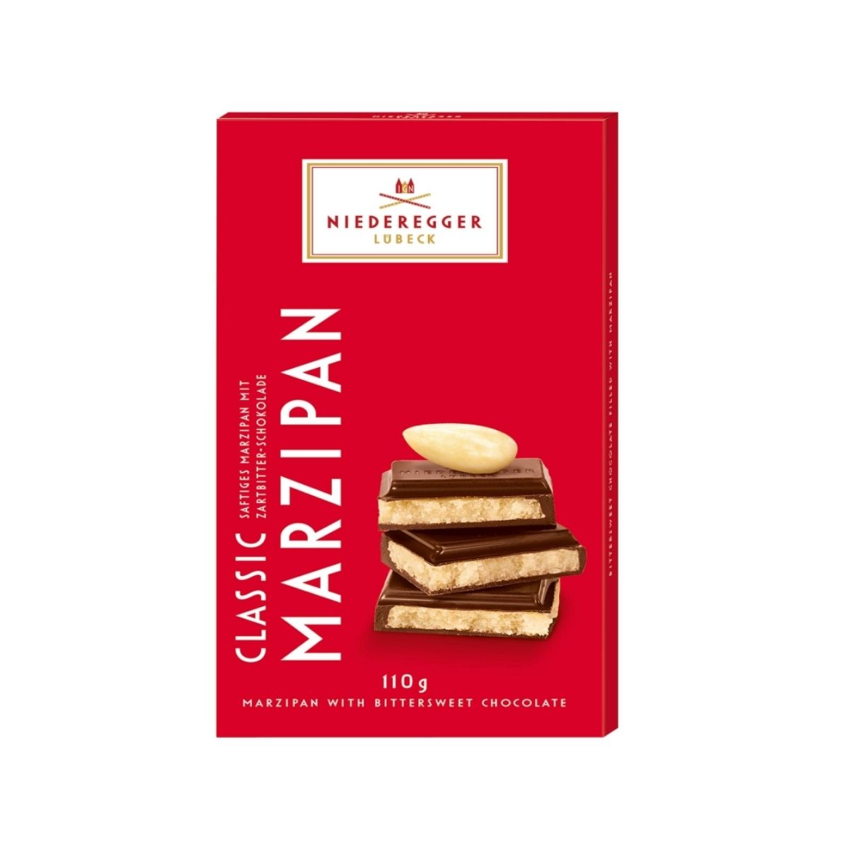 NR 83-NR MARZIPAN CLASSIC ZARTBITTER TAFEL - MAZAPAN CON CHOCOLATE AMARGO - NIEDEREGGER - Compralo en Calvbrunnen