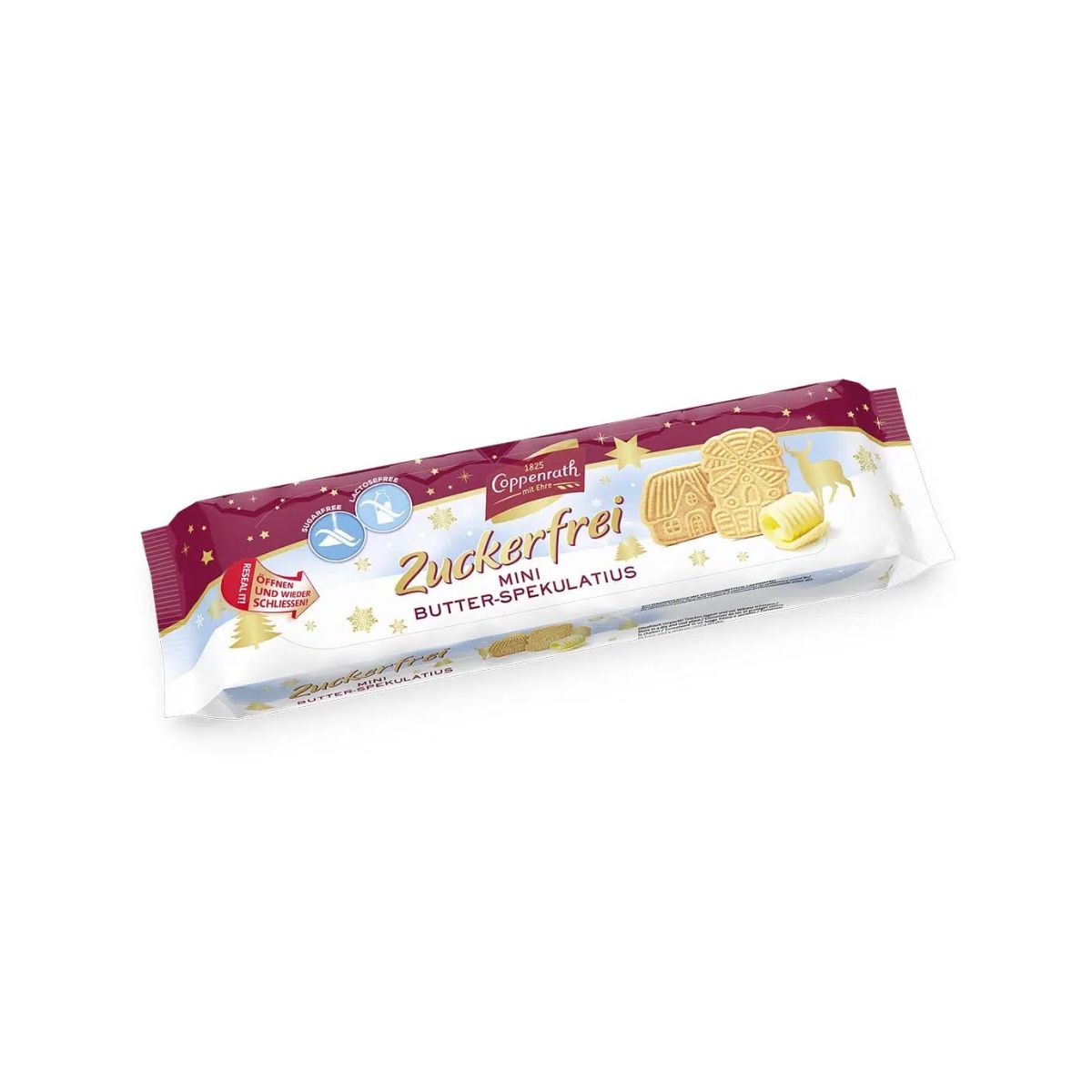 CP 107-CP 150G MINI BUTTER SPEKULATIUS GLUTEN AND LACTOSE FREE - GALLETAS DE MANTEQUILLA Y ESPECIAS SIN GLUTEN Y SIN LACTOSA - COPPENRATH - Compralo en Calvbrunnen