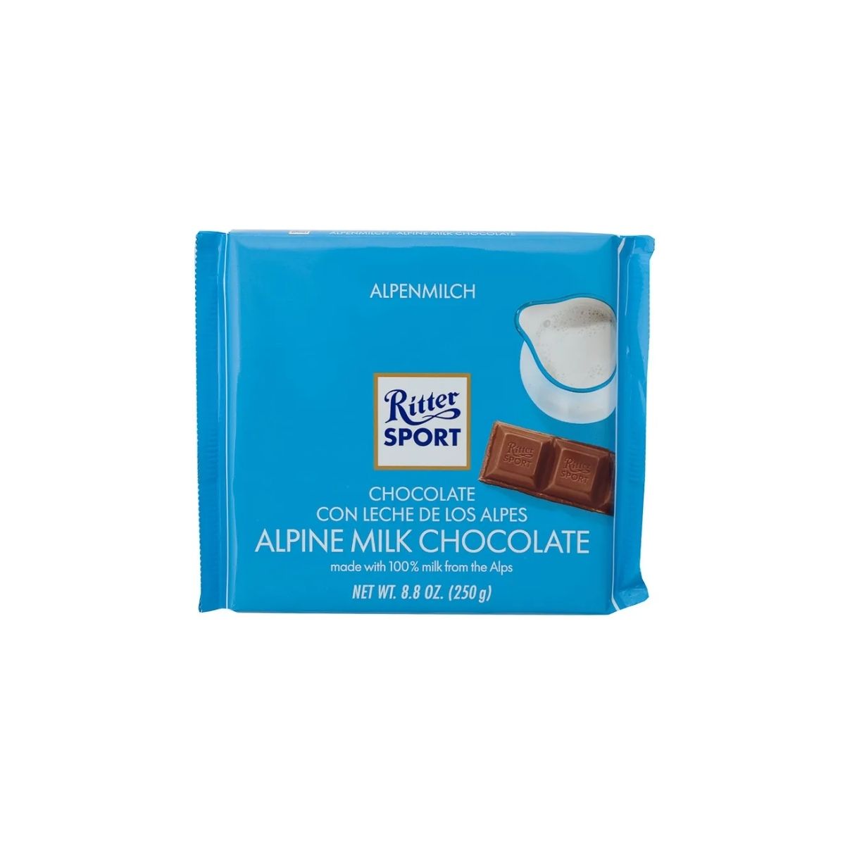 RS 520-RS 250G ALPINE MILK CHOCOLATE - CHOCOLATE CON LECHE DE LOS ALPES - RITTER.SPORT - Compralo en Calvbrunnen