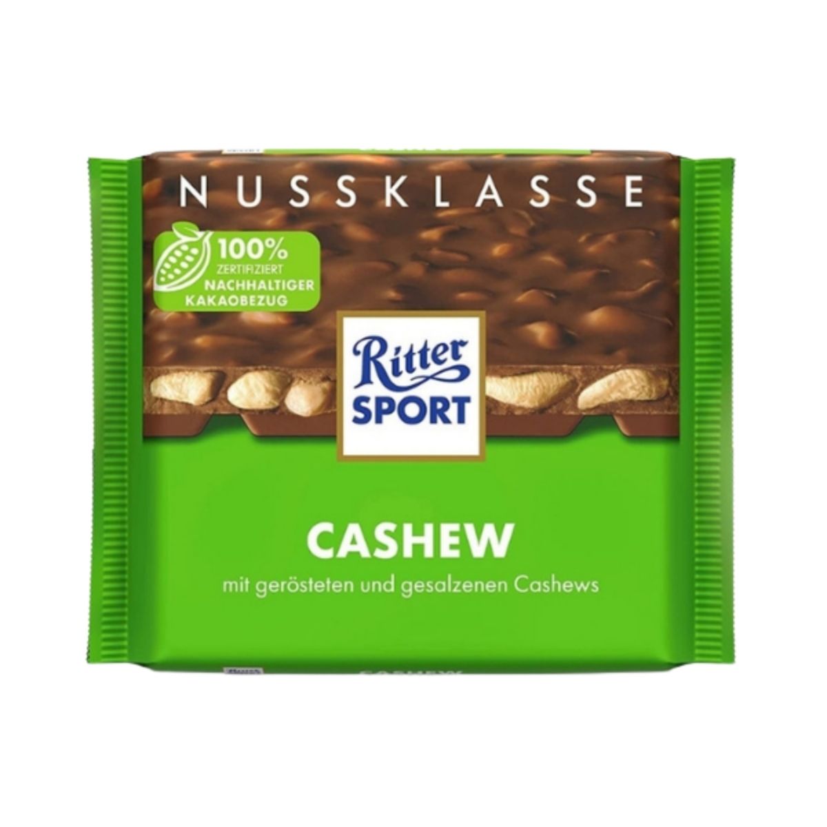 RS 223-WHOLE CHASHEW - CHOCOLATE CON SEMILLA DE MARAÑÓN - RITTER.SPORT - Compralo en Calvbrunnen