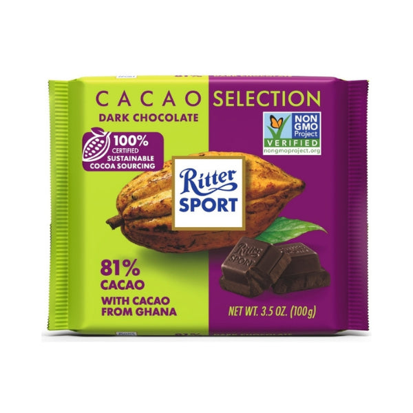 RS 340-RS EXTRA INTENSE FROM GHANA 81% - CHOCOLATE EXTRA OSCURO AL 81% DE GHANA - RITTER.SPORT - Compralo en Calvbrunnen