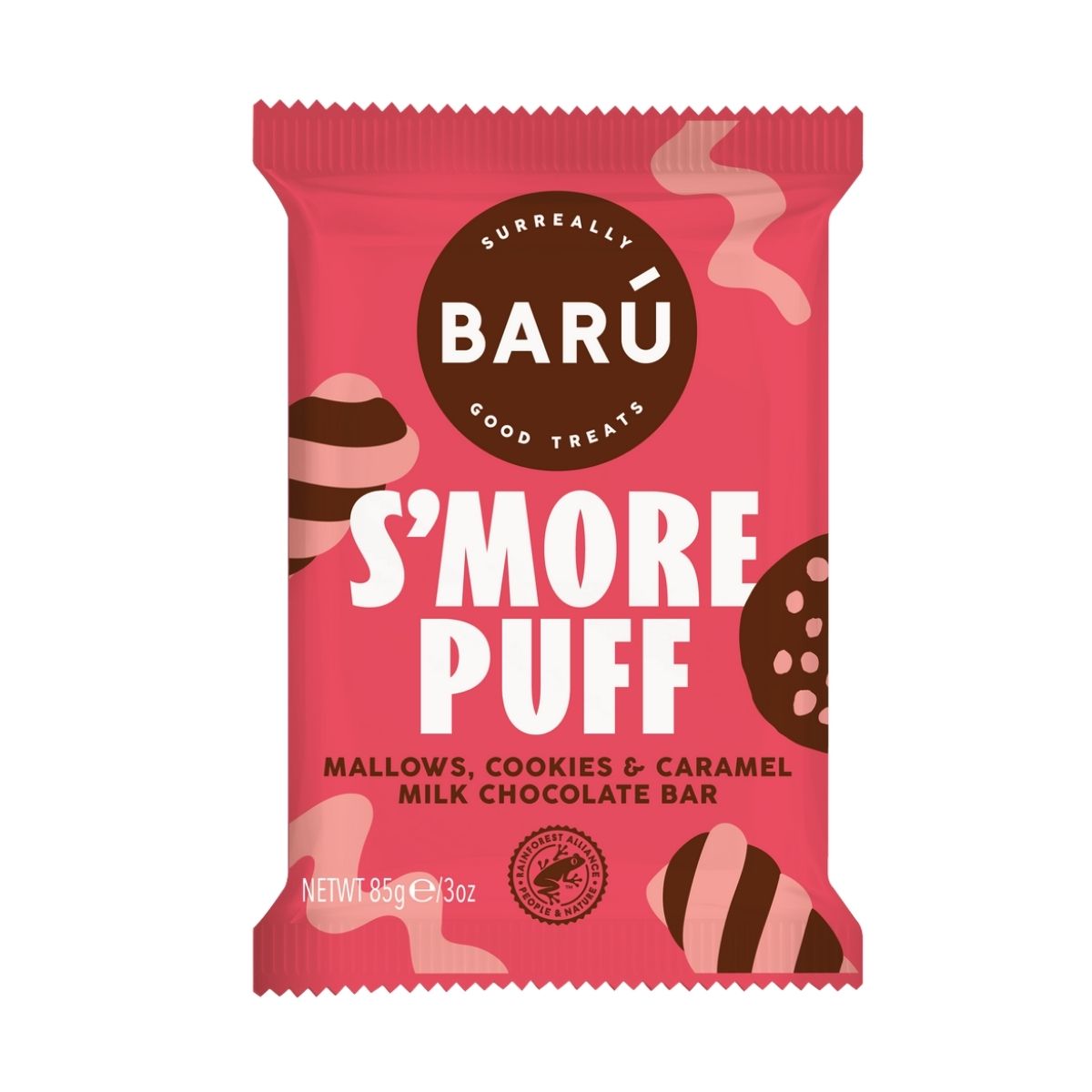 BU 11-BU 85G CHOCOLATE BAR S’MORE PUFF MILK CHOCOLATE BAR - CHOCOLATE CON LECHE GALLETA Y MARSHMELLOW - BARU - Compralo en Calvbrunnen