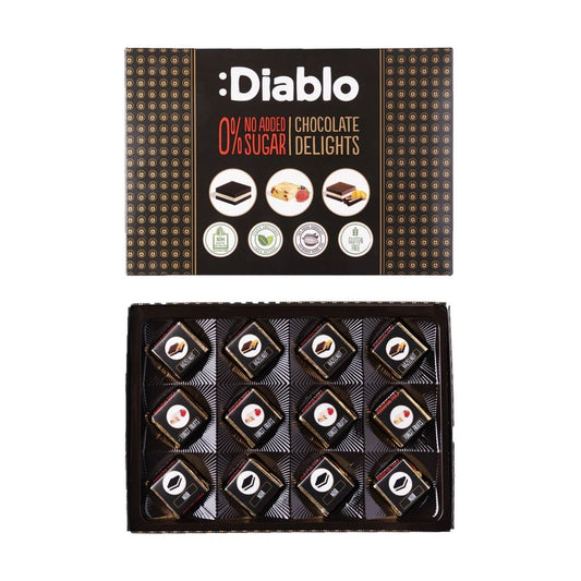 DI 011-DI 115G CHOCOLATE BOX WITH STEVIA - TRUFAS SURTIDA DE CHOCOLATE CON ESTEVIA - DIABLO - Compralo en Calvbrunnen