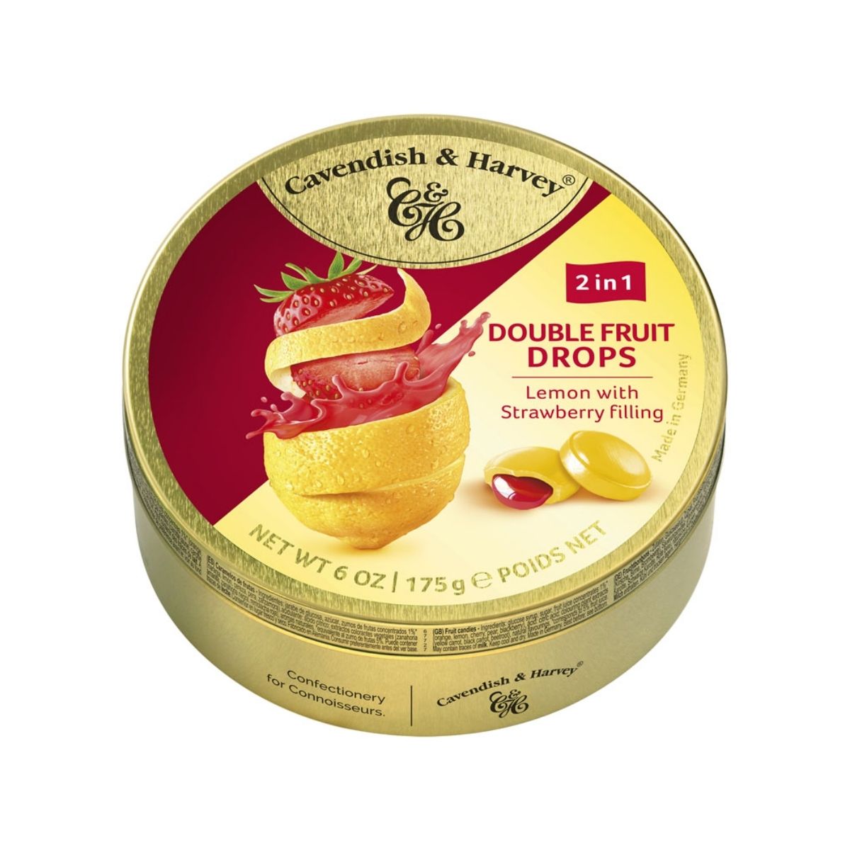 CH 17-CH DOUBLE FRUIT LEMON & STRAWBERRY FILLED DROPS - CARAMELOS DE LIMÓN RELLENOS DE FRESA - CAVENDISH.Y.HARVEY - Compralo en Calvbrunnen