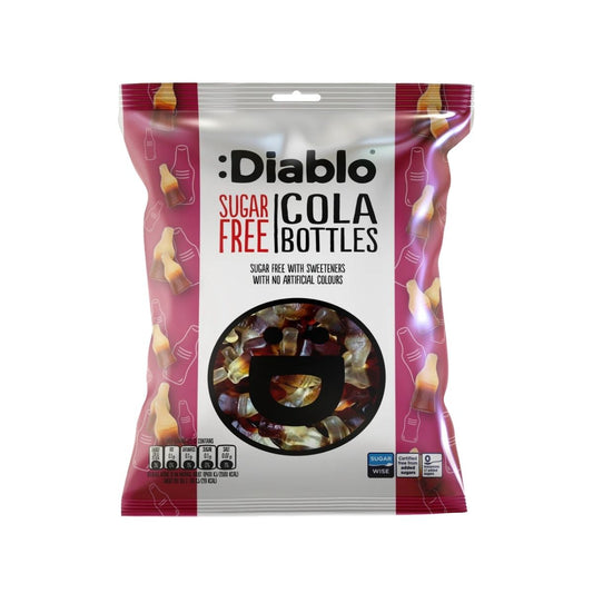 DI 072-DI 75G SUGAR FREE COLA BOTTLE GUMMIES - GOMITAS SIN AZÚCAR SABOR COLA - DIABLO - Compralo en Calvbrunnen