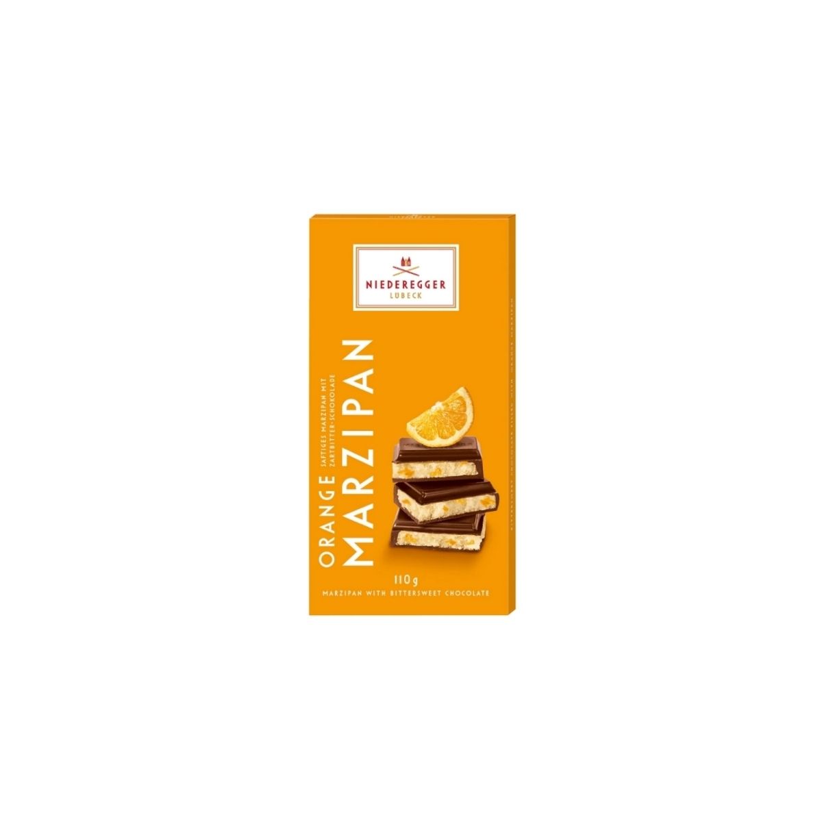 NR 85-NR 110G ORANGE TAFEL - MAZAPÁN CUBIERTO DE CHOCOLATE CON NARANJA - NIEDEREGGER - Compralo en Calvbrunnen