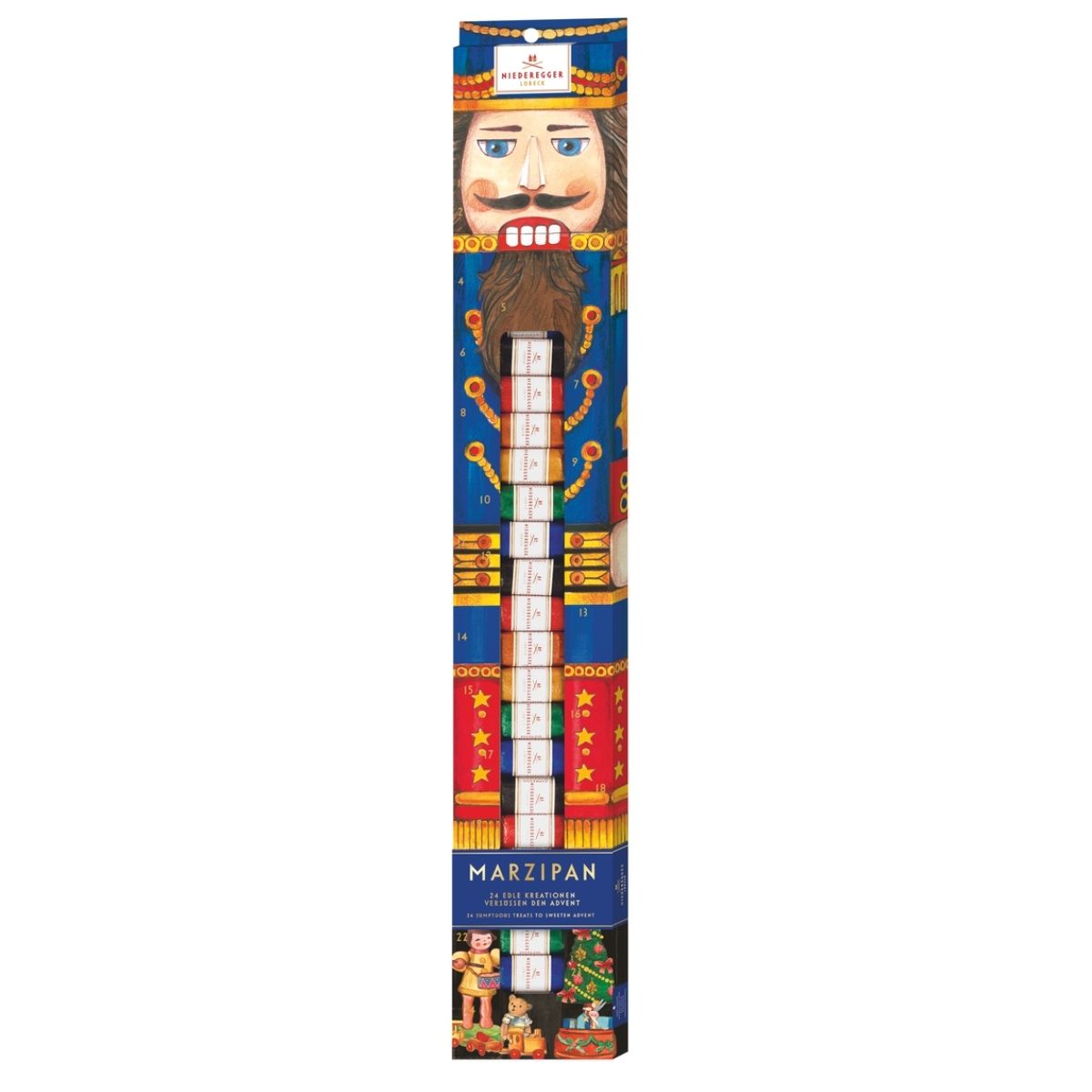 NR 03W-NR 300G NUSSKNACKER STANGENKALENDER - CALENDARIO DE ADVIENTO CON MAZAPANES SURTIDOS
