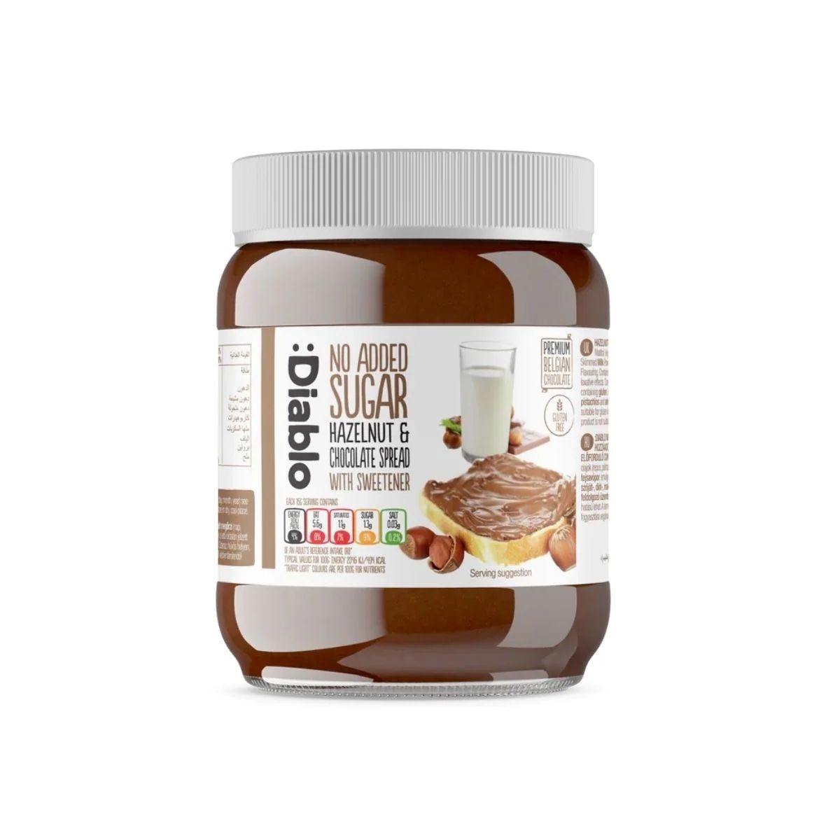 DI 080-DI SUGAR FREE HAZELNUT CHOCOLATE SPREAD - CREMA DE AVELLANAS SIN AZÚCAR