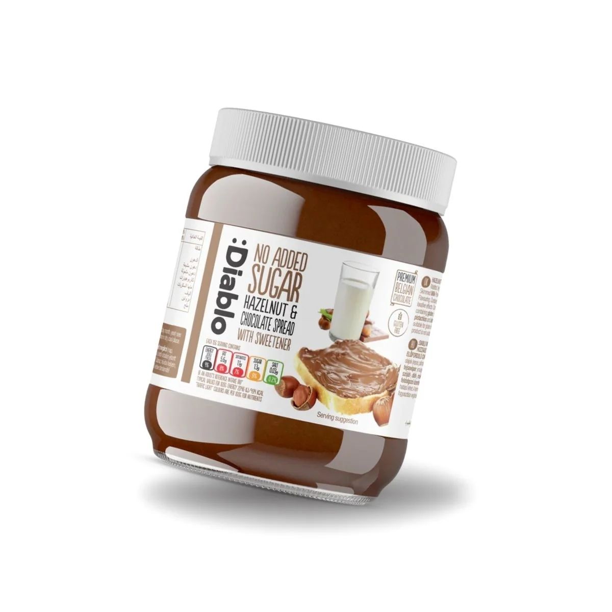 DI 080-DI SUGAR FREE HAZELNUT CHOCOLATE SPREAD - CREMA DE AVELLANAS SIN AZÚCAR