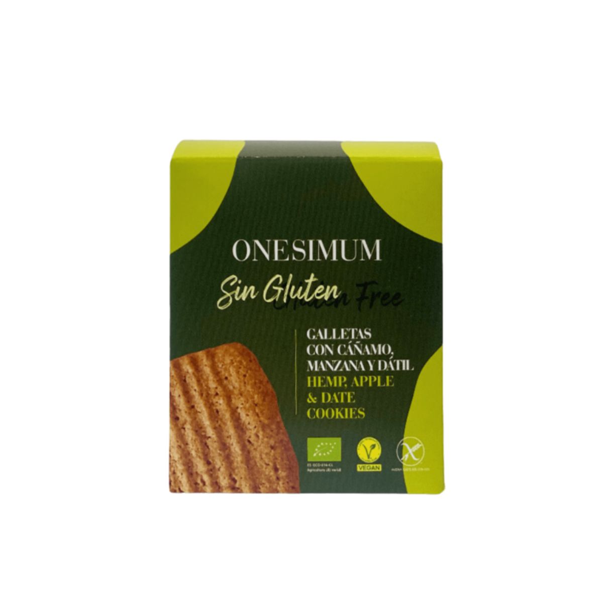 ON 23-ON 125G GALLETA SIN GLUTEN DE CÁÑAMO, MANZANA Y DÁTIL - ONESIMUM - Compralo en Calvbrunnen