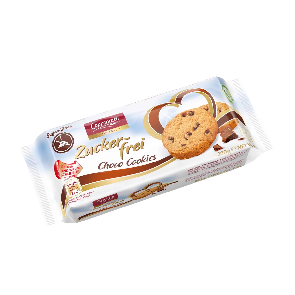 CP 002-CP 200G CHOCOLATE COOKIES SUGAR FREE - GALLETAS CON CHOCOLATE SIN AZUCAR - COPPENRATH - Compralo en Calvbrunnen