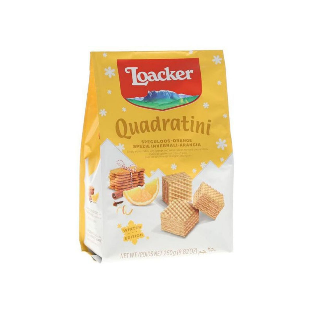 LO 001W-LO QUADRATINI CHRISTMAS EDITION SPECOOLOS - GALLETA WAFFLE CON ESPECIAS - LOACKER - Compralo en Calvbrunnen