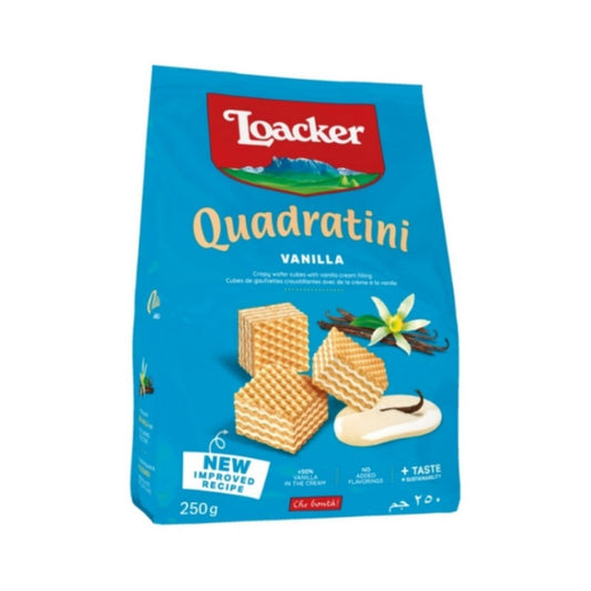 LO 002-LO QUADRATINI VAINILLA - GALLETA WAFFLE CON CREMA DE VAINILLA - LOACKER - Compralo en Calvbrunnen