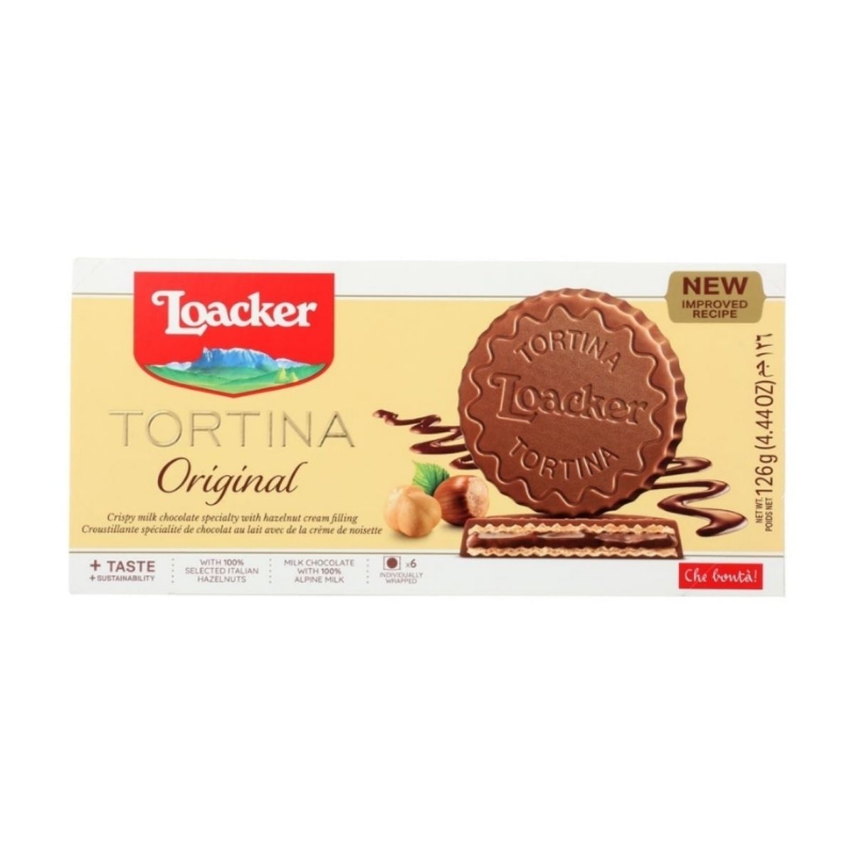 LO 013-LO TORTINA ORIGINAL - GALLETA RELLENA DE CHOCOLATE - LOACKER - Compralo en Calvbrunnen