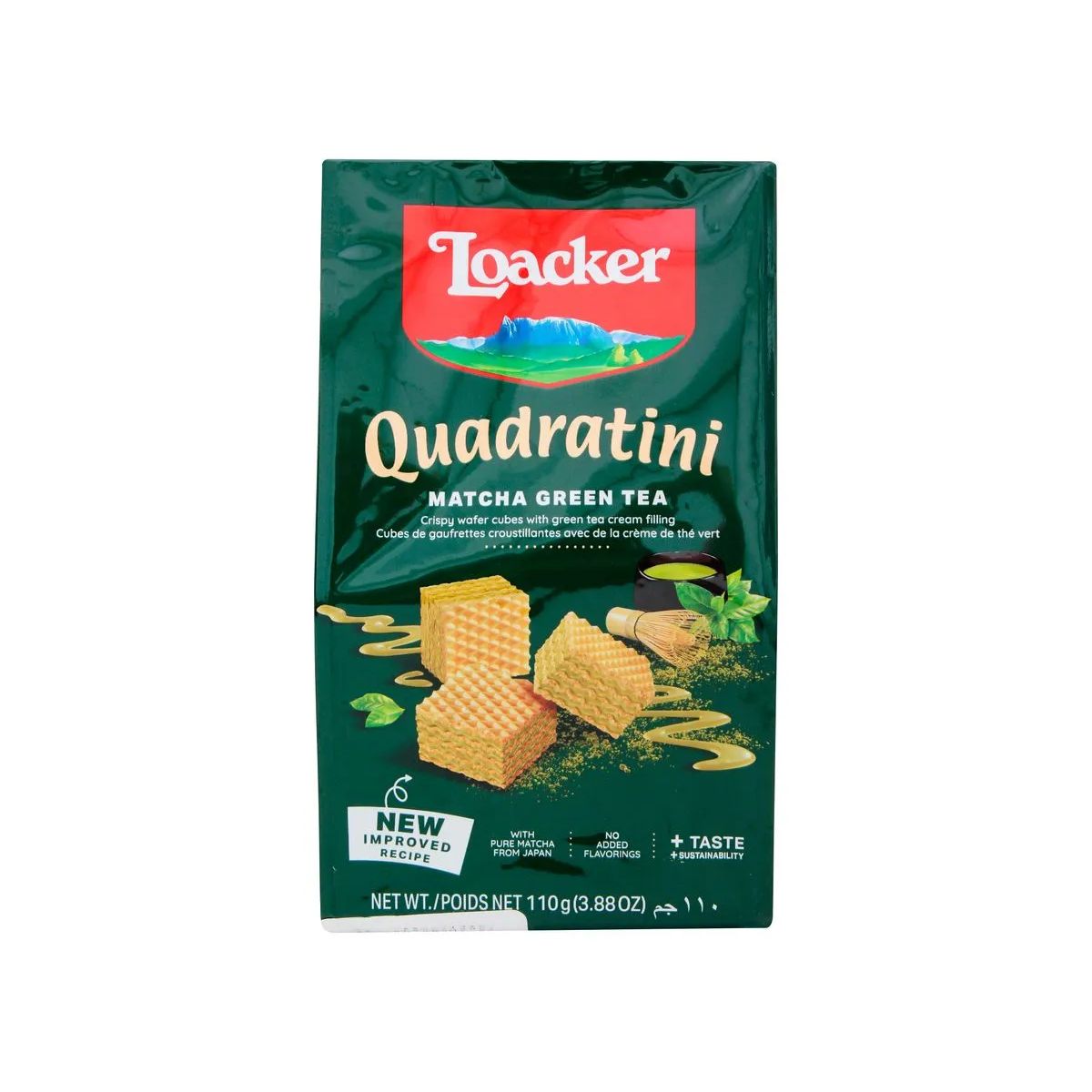 LO 046-LO QUADRATINI MATCHA - GALLETA WAFFLE CON CREMA DE MATCHA - LOACKER - Compralo en Calvbrunnen