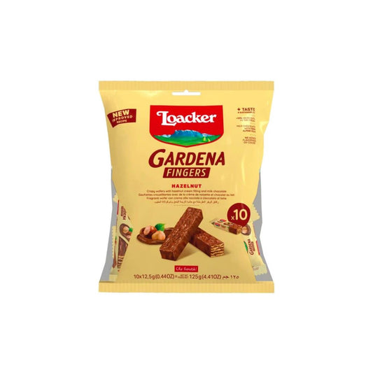 LO 096-LO 125G GARDENA HAZELNUT - BOLSA CON 10 UNIDADES DE GALLETA RELLENA DE CREMA DE AVELLANA - LOACKER - Compralo en Calvbrunnen