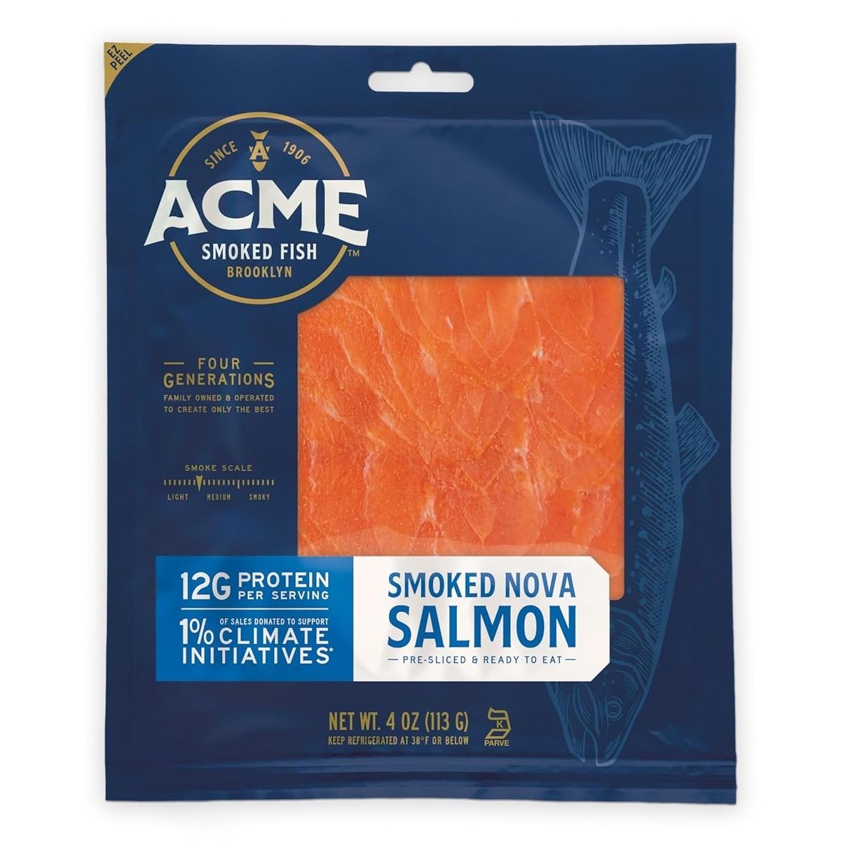 AC 02-AC ACME SMOKED NOVA SALMON - SALMON AHUMADO EN LAJAS - ACME - Compralo en Calvbrunnen