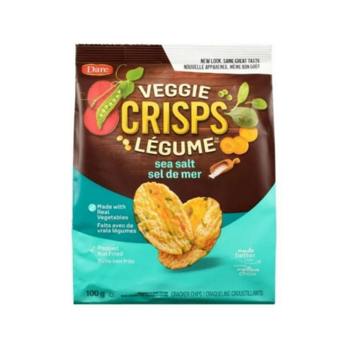 DR 61-DR 100G VEGGIE CRISPS SEA SALT - CHIPS DE VEGETALES CON SAL - DARE - Compralo en Calvbrunnen