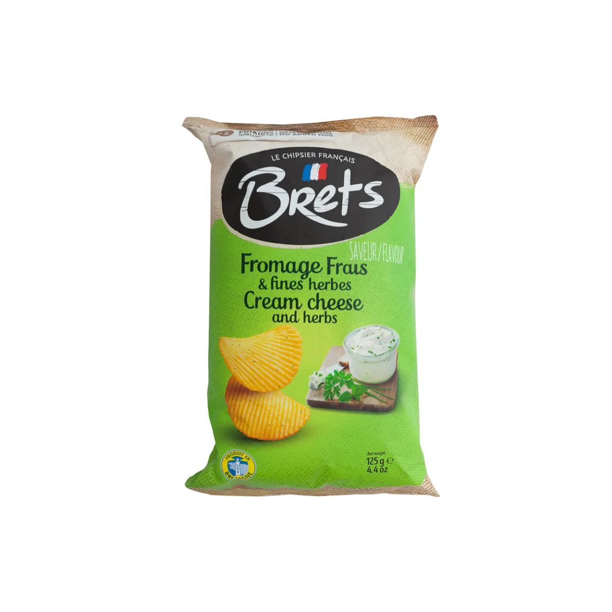 BT 05-BT 125G CHIPS SAUVER FROMAGE FRAIS ET FINES HERBS - PAPALINAS CON QUESO Y HIERBAS - BRETS - Compralo en Calvbrunnen