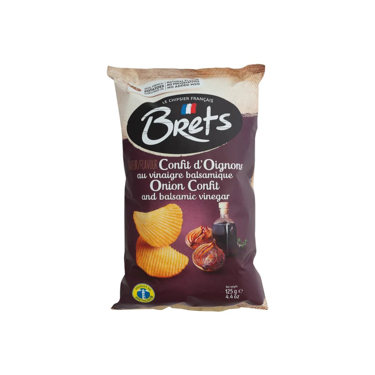 BT 07-BT 125G CHIPS SAUVER CONFIT D'OGNIONS VINAIGRE BALSAMIQUE - PAPALINAS CON CEBOLLA Y VINAGRE BALSÁMICO - BRETS - Compralo en Calvbrunnen