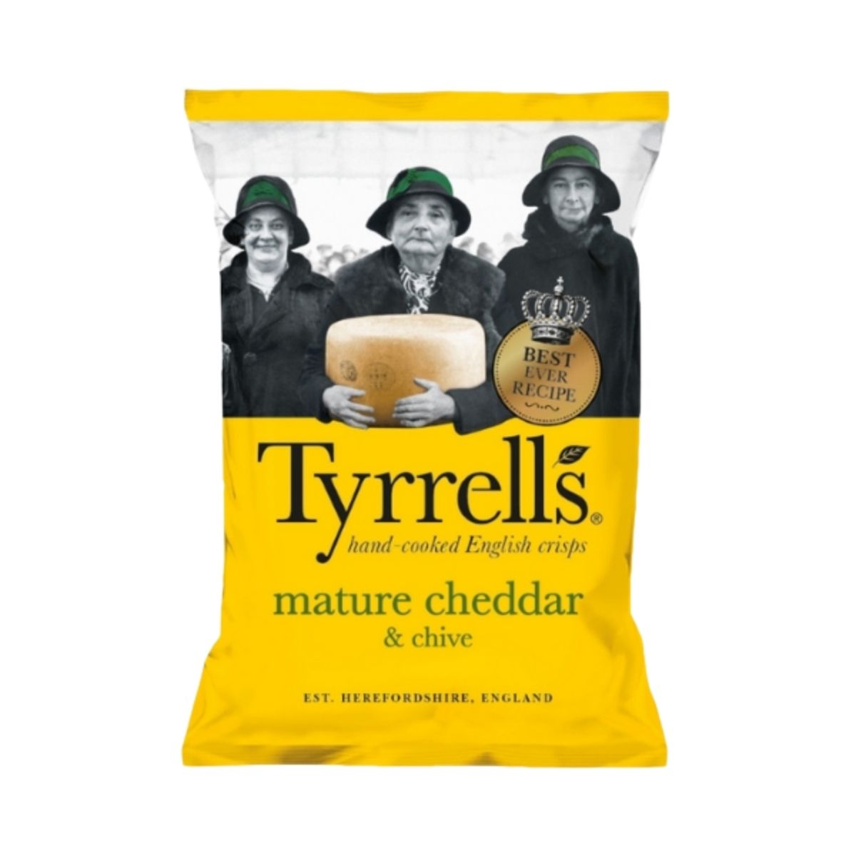 TS 04-TS POTATO CRISP MATURE CHEDDAR AND CHIVES - PAPALINAS CON SABOR A QUESO - TYRRELLS - Compralo en Calvbrunnen