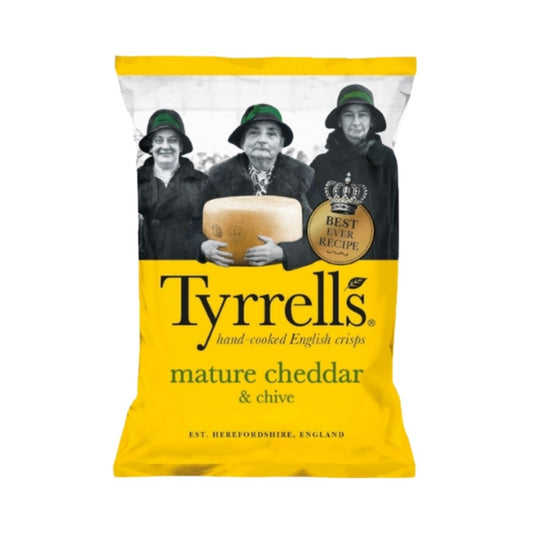 TS 04-TS POTATO CRISP MATURE CHEDDAR AND CHIVES - PAPALINAS CON SABOR A QUESO - TYRRELLS - Compralo en Calvbrunnen