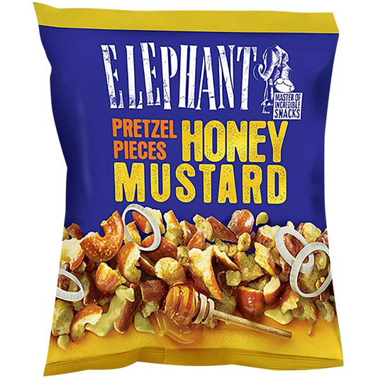 AL 23-AL 160G ELEPHANT PRETZEL PIECES HONEY MUSTARD - TROZOS DE PRETZEL CON MOSTAZA Y MIEL - ALKA - Compralo en Calvbrunnen
