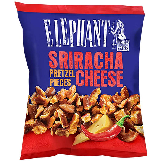 AL 26-AL 160G ELEPHANT PRETZEL PIECES SIRACHA CHEESE - TROZOS DE PRETZELS CON SIRACHA Y QUESO - ALKA - Compralo en Calvbrunnen